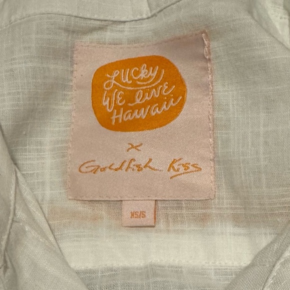 NWT White Linen Shirt Swim Cover Up Another Day in Paradise - Picture 7 of 7